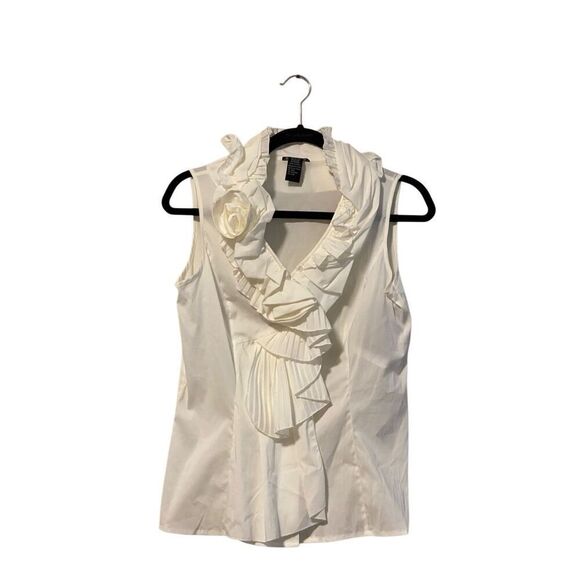 Doncaster White Blouse Slevless size 02M New $225 - Picture 1 of 6